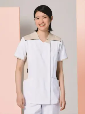 男女兼用ファスナースクラブ ホワイト×ジェントルベージュ